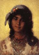 Nicolae Grigorescu Gypsy's Head oil painting reproduction